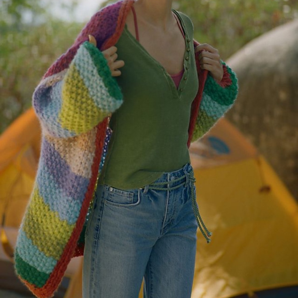 NWT FRNCH PARIS Anthropologie Rainbow Cardigan